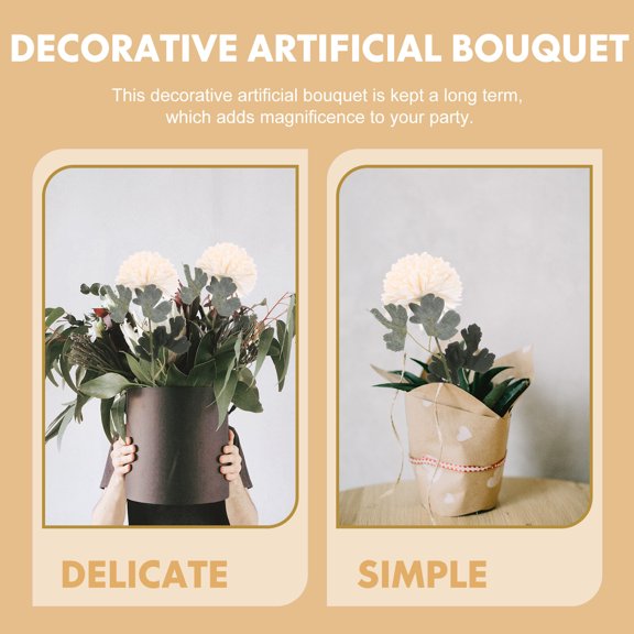 TABLZONE 6Pcs Realistic Artificial Dandelions White Faux Flower Decoration for Banquet Home Display