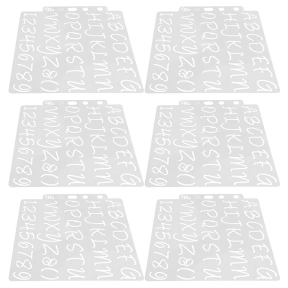TABLZONE 6Pcs Durable White Stencil Ruler Set for Spray Paint and Creative Lettering Projects