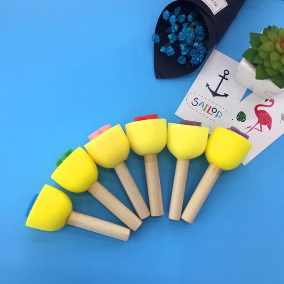 TABLZONE 6-Pack Yellow Sponge Rollers for Painting with Design and Comfortable Grip Handles