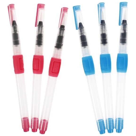 TABLZONE 6Pcs Water Brushes for Watercolor with Assorted Color for Outdoor Sketching