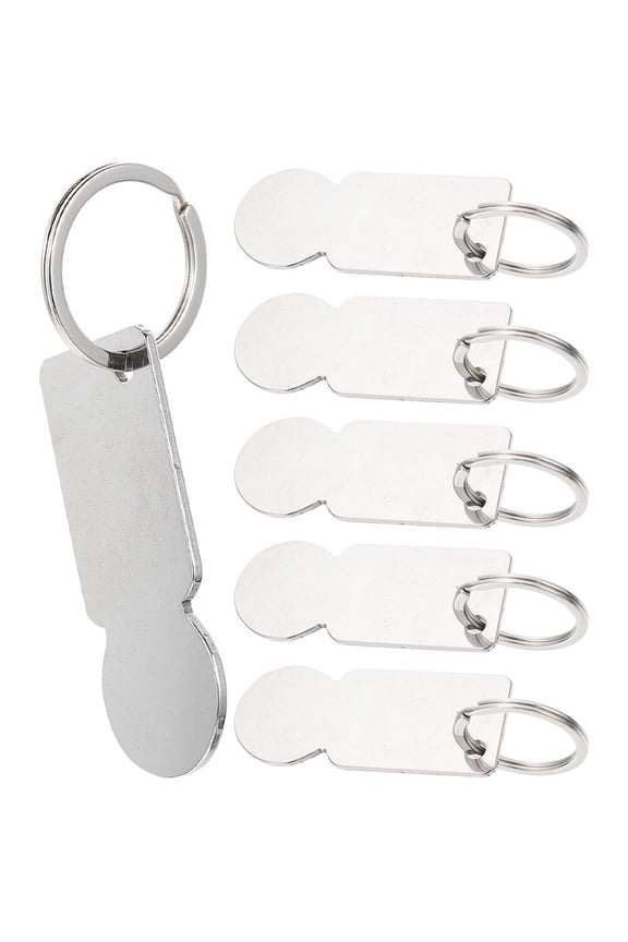6-Pack Portable Shopping Cart Tokens Keychains Made from Strong Zinc Alloy Metal