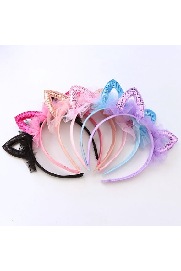 headbands for girls Cat Ear Hair Band Headband Rose 6Pcs
