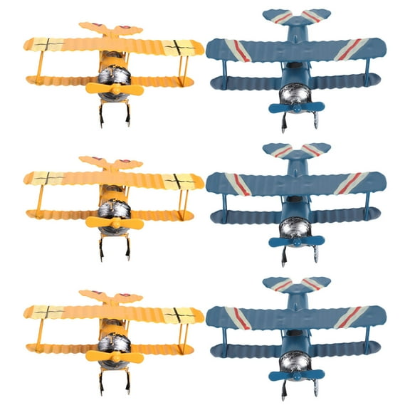 TABLZONE 6Pcs Multi Color Metal Airplane Models Retro Iron Aircraft Decor for Desktop