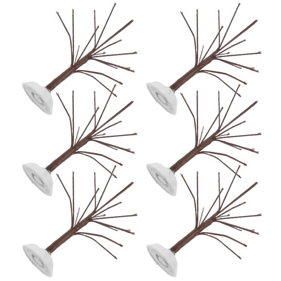 TABLZONE 6pcs Miniature Trees Artificial Bonsai Tree Coffee Diorama Decoration For Holiday Village Scene Winter