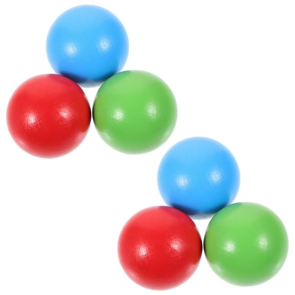 TABLZONE 6pcs Outdoor Wooden Bocce Set Smooth Portable Lawn Game Supplies for Fun Activities