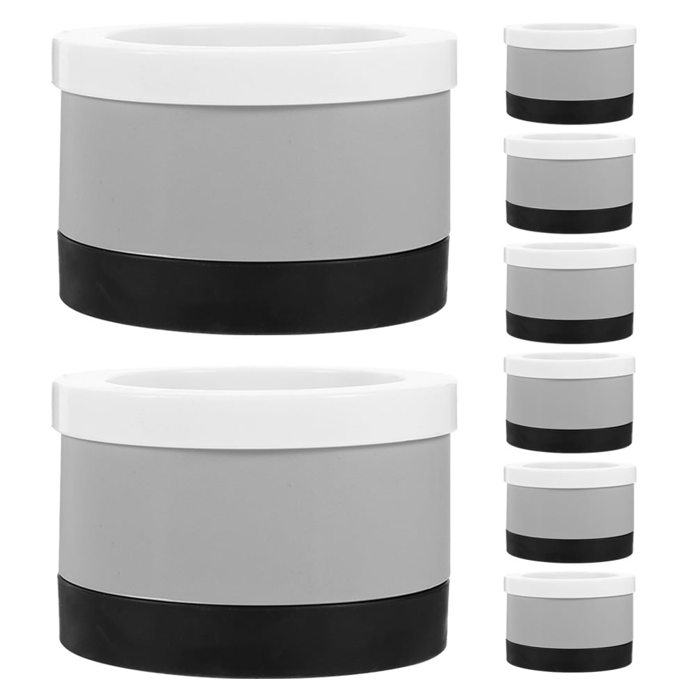 TABLZONE Set of 8 Non- Grey Plastic Round Furniture Leg Risers for Home ...