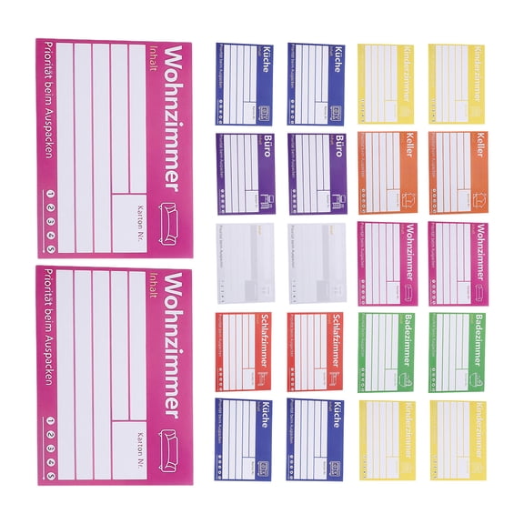 TABLZONE 80Pcs Self Adhesive Moving Box Labels Large Writable Matte Stickers with Color Coding for Easy Moving