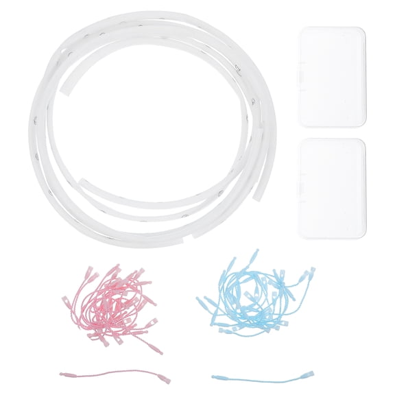 TABLZONE 80Pcs Waterproof Name Tags for Shoes and School Bags with Nylon Lanyard and Rubber Rings