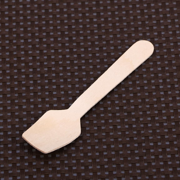 TABLZONE 80Pcs Wooden Spoons for Gelato, Pudding, and Desserts, Smooth Beige Wood