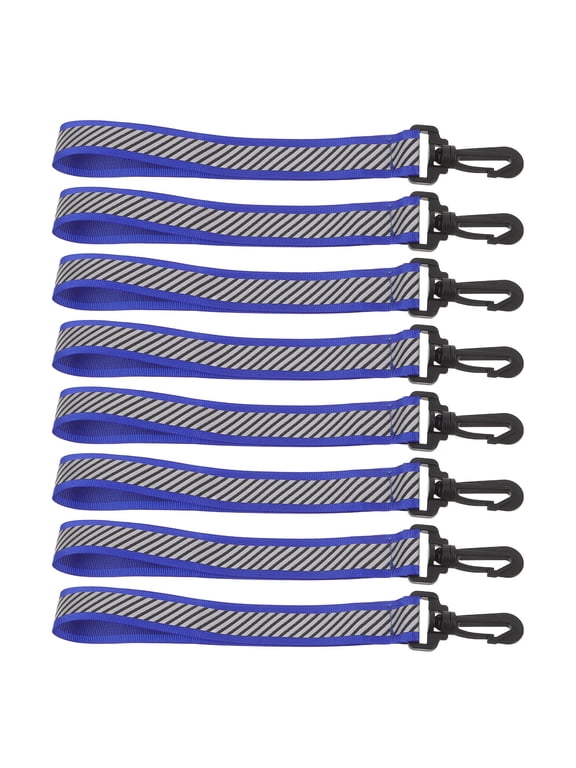 8Pcs Blue Reflective Safety Keychain Pendant with Clip for Backpack and Running