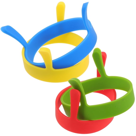 TABLZONE 8Pcs Reusable Silicone Egg Rings Round Shape for Quick Breakfast Preparation