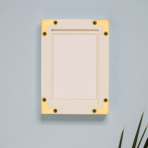 TABLZONE 8Pcs Golden Metal Right Angle Brackets for Wood Frame Corner Support and Shelf Brace