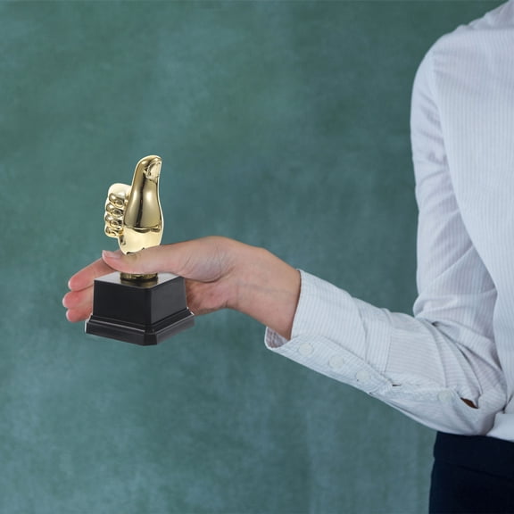 TABLZONE 8Pcs Golden Plastic Trophy for Party Recognition and Competition Awards