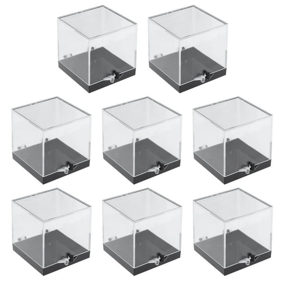 TABLZONE 8Pcs Mineral Specimen Box Clear Plastic Display Case for Storage with Durable Transparent Design