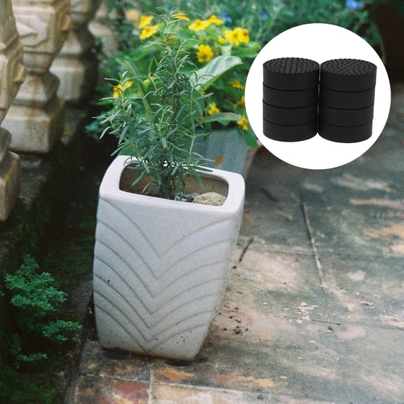 TABLZONE 8Pcs Rubber Plant Pot Feet Black Non Slip Flowerpot Bottom Mat
