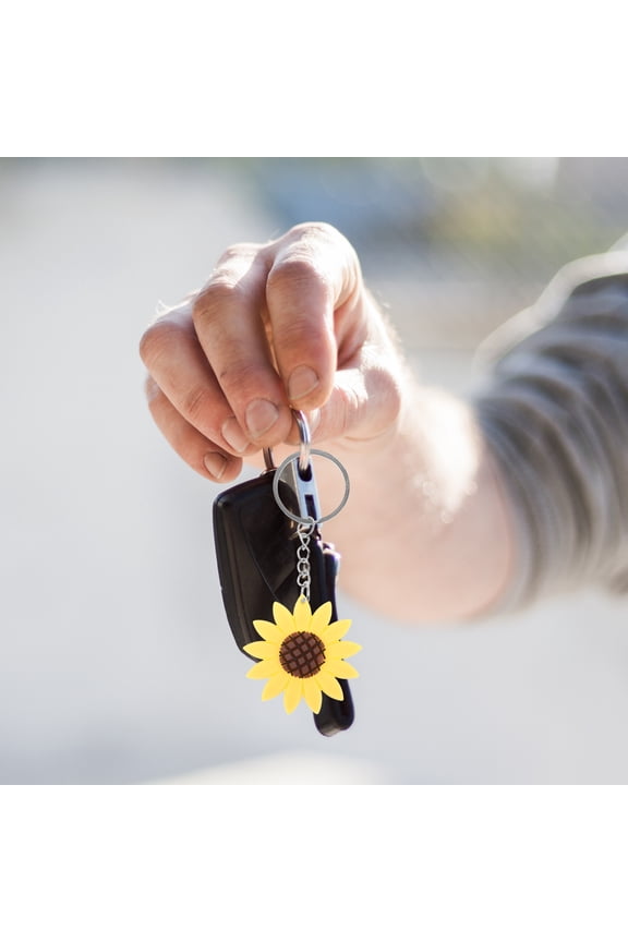 8-Piece Sunflower Keychain Set - Decorative Hanging Accessories for Purses, Bags, Keys, and Everyday Use