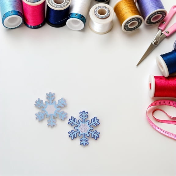 TABLZONE Unique Snowflake Patches Sky-Blue Cloth for DIY Apparel and Accessories 8Pcs