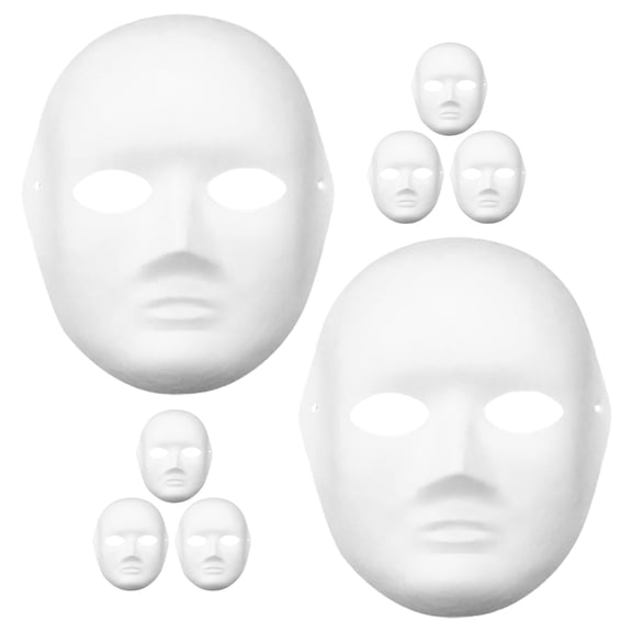 TABLZONE Eco-Friendly White Peking Opera Masks for DIY and Group Activities 8Pcs
