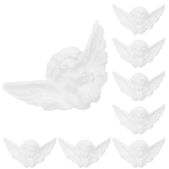 TABLZONE Set of 8 Elegant White Resin Angel Figurines, Decorative for Living Room, Bedroom, Office