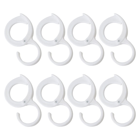 TABLZONE White Plastic S Hooks for Hanging Clothes and Storage in Wardrobe or Closet