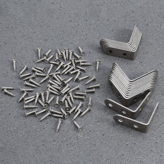 TABLZONE 90 Degree Right Angle Stainless Steel Corner Brace Plated Silver for Home Furniture