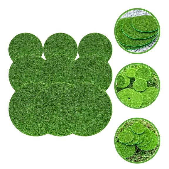 TABLZONE 9Pcs Artificial Moss Pad Green Realistic Turf for Landscaping and Plant Wall