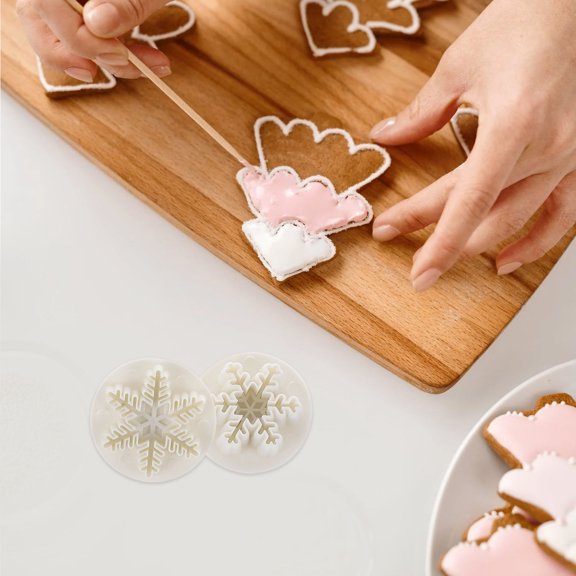 TABLZONE 9Pcs White Snowflake Biscuits Pressing Molds Perfect for Cookie Dough and Sugar Paste Baking