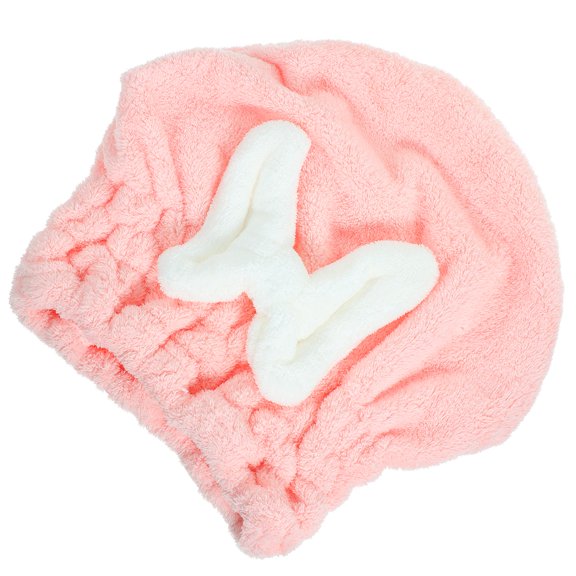 TABLZONE Absorbent Pink Hair Drying Cap for Bath Use Thickened Design Quick Dry Head Wrap