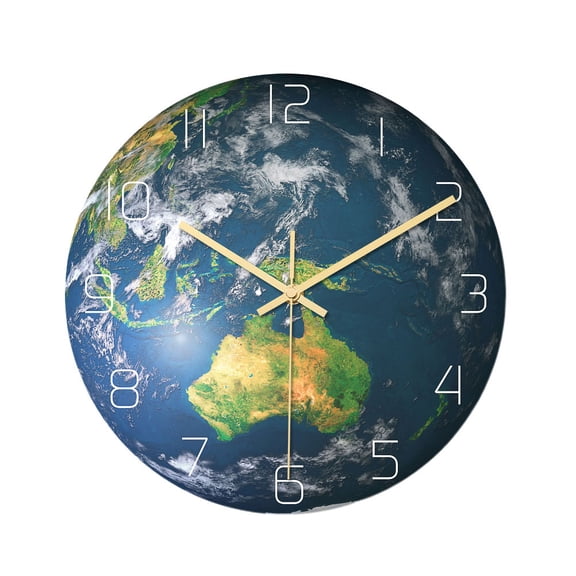 TABLZONE Earth Shape LED Hanging Wall Clock Battery Operated Silent Design for Bedroom and Office