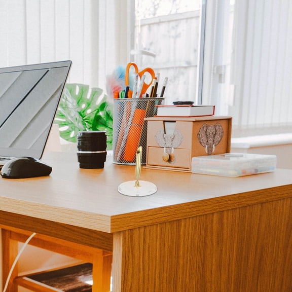 TABLZONE Acrylic Pen Rest for Home Office, Clear Acrylic Display Stand for Desk