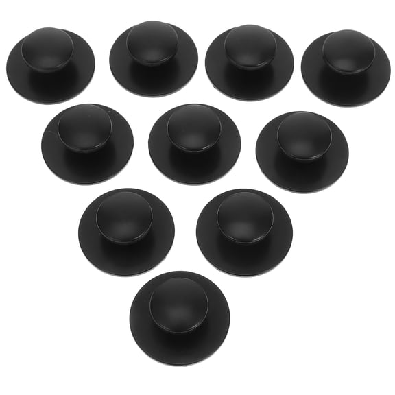 TABLZONE 10Pcs Stick on Cabinet Knobs Black Minimalist Round Handles for Furniture