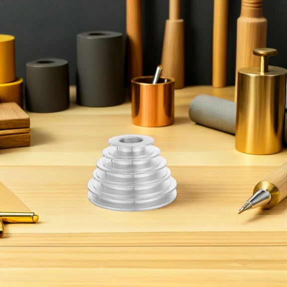 TABLZONE Drill Press Accessories: Adjustable 5-Step Aluminum Pulley, Plated Silver, Precision Engineering