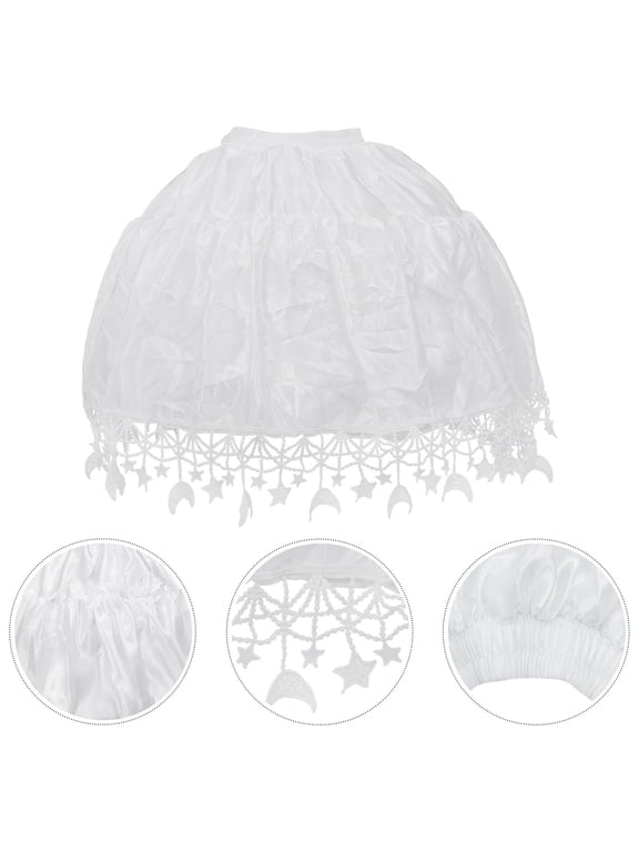 Adjustable White Petticoat Stylish Ruffled Skirt Liner for Wedding Dresses