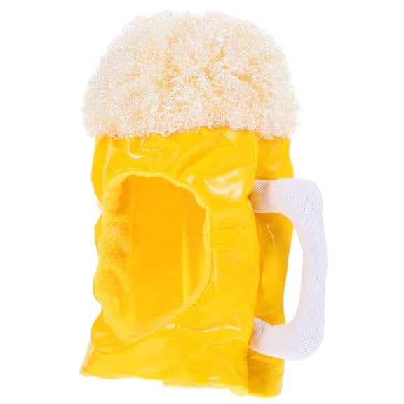TABLZONE Adorable Plush Dog Cap Beer Mug Style Pet Headgear for Cozy Party Dress Up