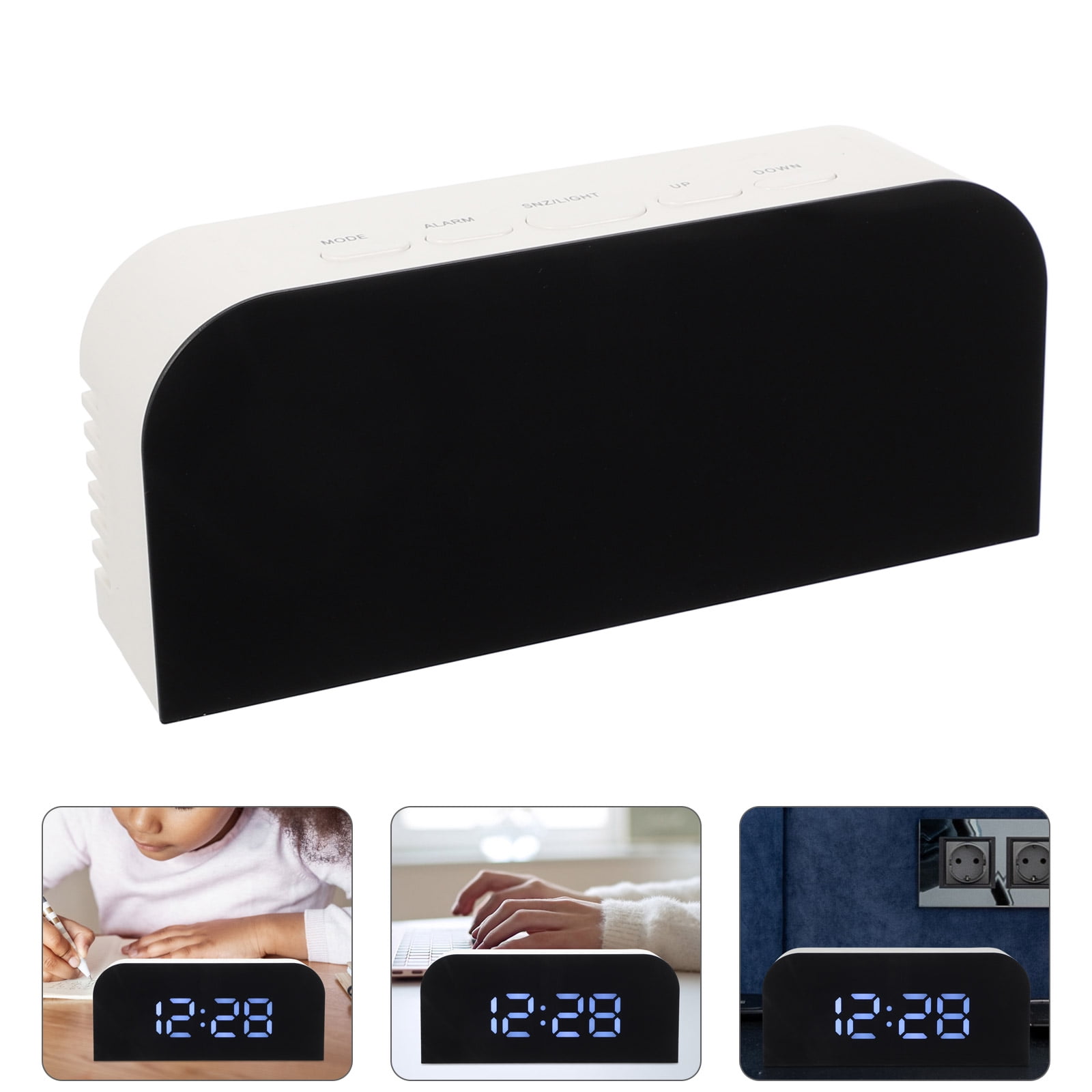 TABLZONE Compact Black Electronic Clock for Home Use with Auto LED ...