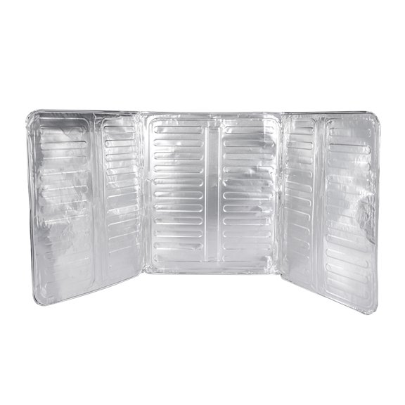 TABLZONE Plated Silver Aluminum Foil Oil Splatter Guard for Kitchen Stove with Foldable Panels
