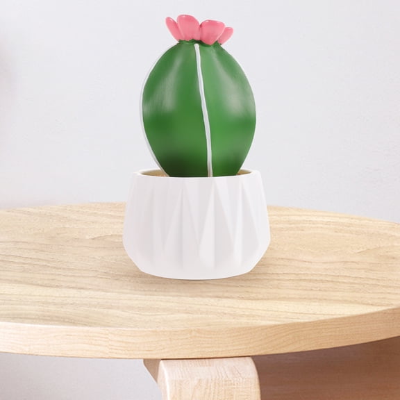 TABLZONE Green Artificial Cactus Plant Faux Bonsai Table Potted Cactus Ornament for Desktop Decor