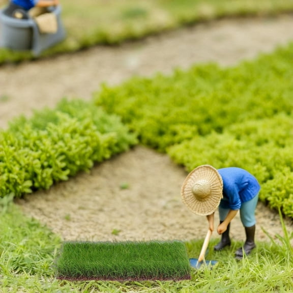 TABLZONE Green Nylon Artificial Grass for Craft Projects, Realistic Look and Touch, and Low Maintenance Material