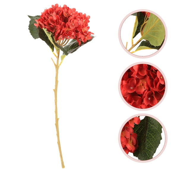 TABLZONE Realistic Red Artificial Hydrangea Flowers for Home Decoration