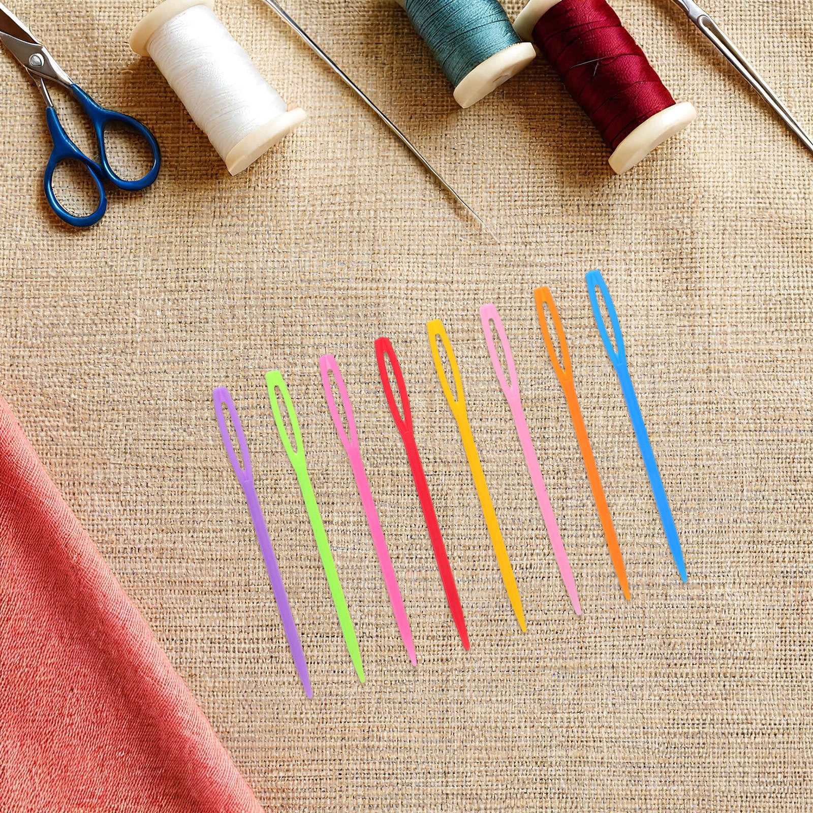 TABLZONE Assorted Color Plastic Yarn Tapestry Needles for Home Crafts, Lightweight Sewing Tools with , 2.75 Inch Size