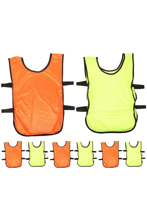 Assorted Color Polyester Soccer Pinnies for Men and Kids, Lightweight Quick-Dry Sports Vests for Team Practice