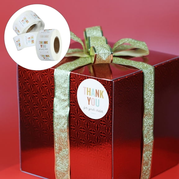 TABLZONE Round T You Stickers Roll for Packaging Orders Self Adhesive Decorative Seal Labels