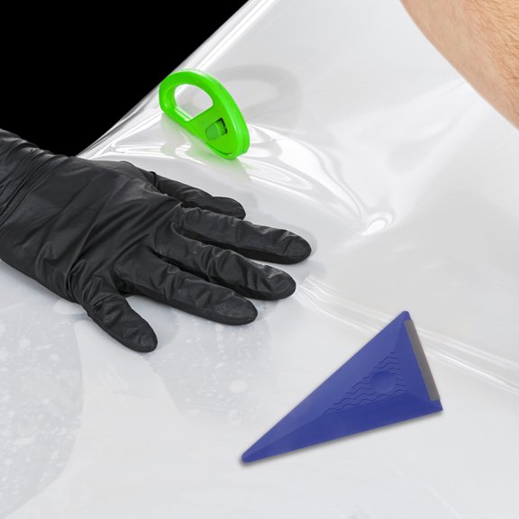 TABLZONE Car Film Squeegee Blue Triangular Scraper for Air Bubble Removal and Film Application