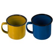 TABLZONE Enamel Drinking Mugs, Assorted Color, Smooth Surface, Multi-Use for Home, 2Pcs