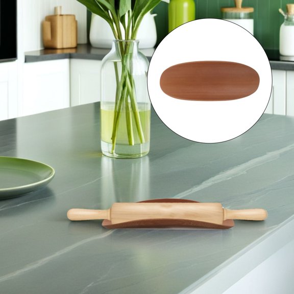 TABLZONE Bamboo Rolling Pin Rack for Countertop to Secure Pastry Roller and Baking Tools