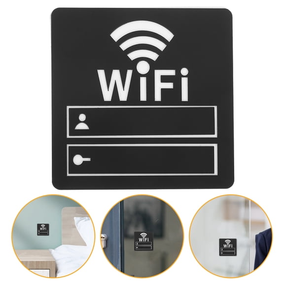 TABLZONE Mirror Wall Sticker WiFi Password Sign for Restaurant and Salon Decor, Easy to Apply and