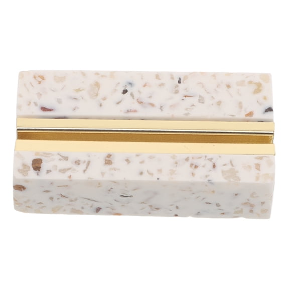 TABLZONE Beige Marble Pattern Table Sign Holder Stand for Business Cards, Menus, and Displays