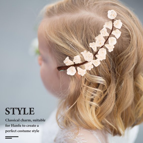 TABLZONE Elegant Beige Metal Flower Hair Clips with Faux for Women, Perfect for Weddings, Parties, and Special Occasions