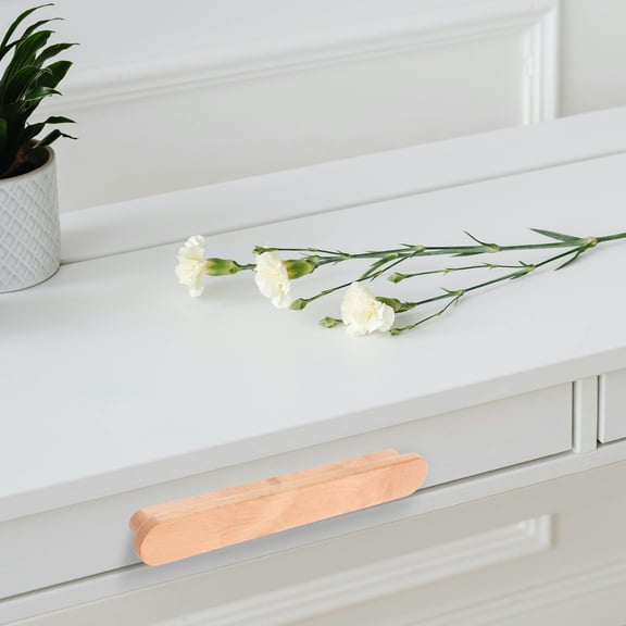 TABLZONE Beige Wooden Mushroom Door Handle Smooth Grip Cabinet and Dresser Pull