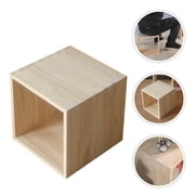 TABLZONE Beige Wooden Crate, Durable Solid Wood, Elegant Design, Versatile Usage, Dovetail Joint, for Storage